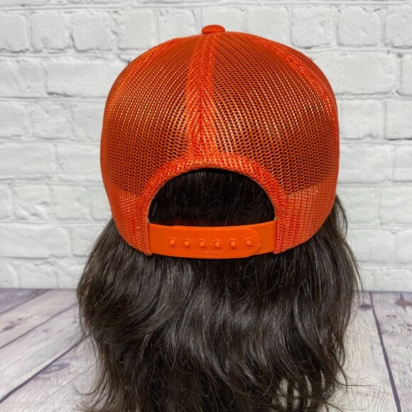 Vintage Trucker Hat Mesh Cap Snapback Orange Plains Motor Inn Across The West - Picture 3 of 14